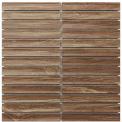 Ilcom Mosaic Tile Sheet In Ceramic On Mesh 29.6Cm X 30.0CmDark Wood Piano from B&Q