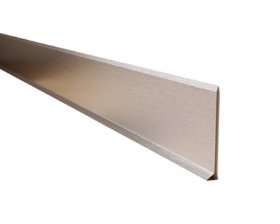 Ilcom Stainless Steel Skirting Board F100mm X 2700mmSilver Brushed from B&Q