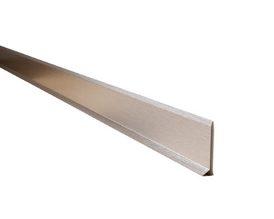 Ilcom Stainless Steel Skirting Board F60mm X 2700mmSilver Brushed from B&Q