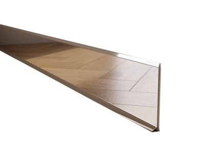Ilcom Stainless Steel Skirting Board F100mm X 2700mmSilver Polished from B&Q