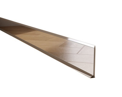 Ilcom Stainless Steel Skirting Board F80mm X 2700mmSilver Polished from B&Q