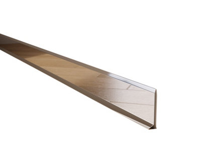 Ilcom Stainless Steel Skirting Board F60mm X 2700mmSilver Polished from B&Q
