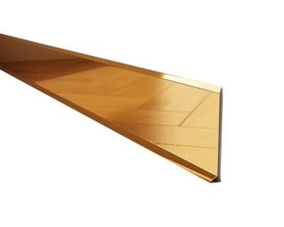 Ilcom Stainless Steel Skirting Board F100mm X 2700mmGold Polished from B&Q