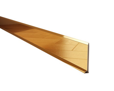 Ilcom Stainless Steel Skirting Board F80mm X 2700mmGold Polished from B&Q