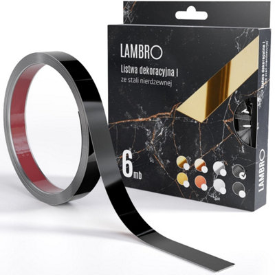 Ilcom Self-Adhesive Decorative Strip, 6 M -Black Polished