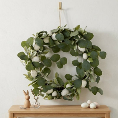 Garden Greatness Spring Eucalyptus Speckled Egg Wreath from B&Q