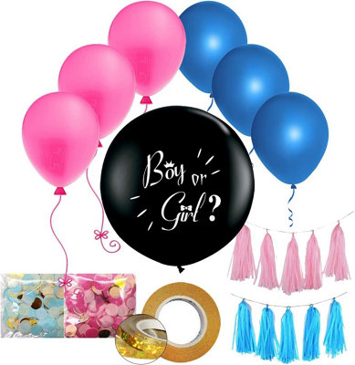 DS Living Gender Reveal 36 Inch Balloon Party Pack With Confetti Balloons And Ribbon from B&Q