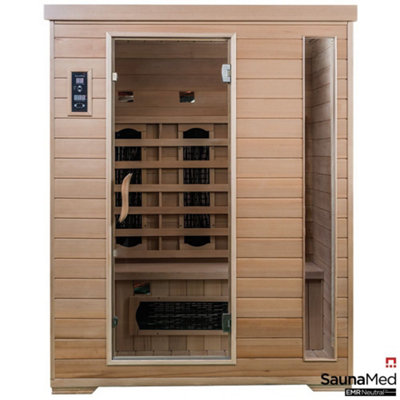 Saunamed 3 Person Indoor Classic Hemlock Far Infrared Sauna Emr Neutral™ from B&Q