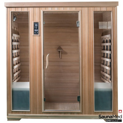 Saunamed 4 Person Indoor Classic Hemlock Far Infrared Sauna Emr Neutral™ from B&Q