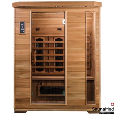 Saunamed 3 Person Indoor Luxury Cedar Far Infrared Sauna Emr Neutral™-39130 