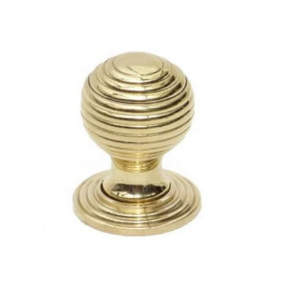 Castelion Brass Regency Beehive Cupboard Knobs from B&Q