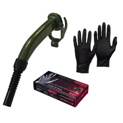PegdevPdlJerry Can Accessory BundleMetal Spout & Nitrile GlovesEfficient Refuelling & Protection from B&Q