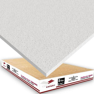 Suspended Sandtone Square Ceiling Tiles 1195mm X 595mm 12mm Like Dune Evo Zentia Or Aruba Ceiling Expert Ltd from B&Q