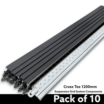 Black Cross Tee Section 1200mm X 24mm Ceiling Expert Ltd from B&Q
