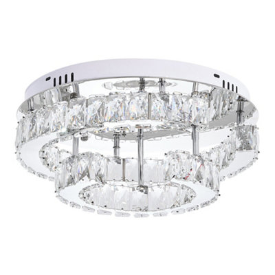 Darphe Round Led Crystal Ceiling Light With Remote Control from B&Q