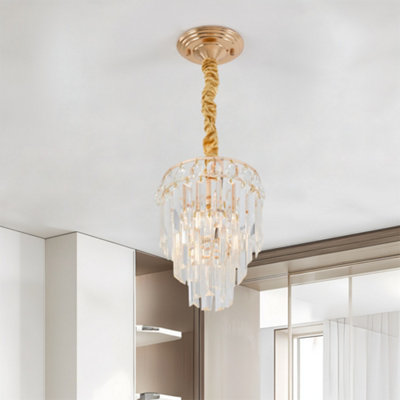 Darphe Gold Crystal Pendant Light E14 Base-40W from B&Q