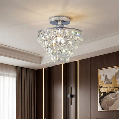 Darphe Elegant Romantic Crystal Ceiling Light-E27 from B&Q