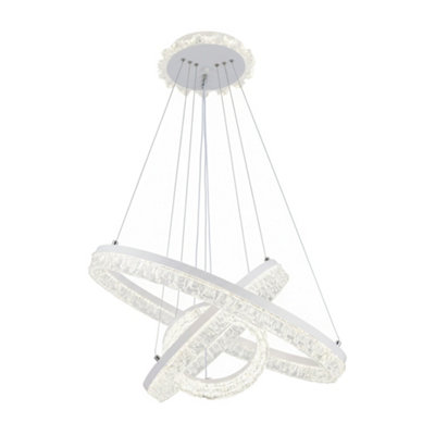 Darphe Modern Ring Shaped Pendant Celling Light White Clear Acrylic Pendant Light from B&Q