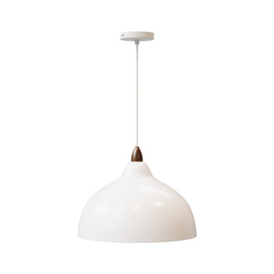 Darphe 40W White Iron Minimalist Pendant Light E27 Adjustable Height from B&Q