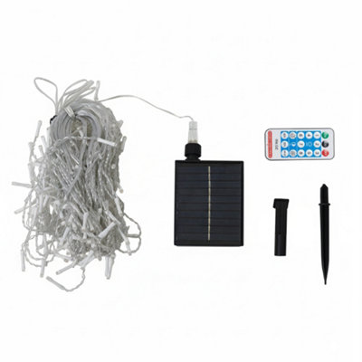 Darphe 10M Solar Powered Led Icicle String Lights With Remote Control,warm Yellow