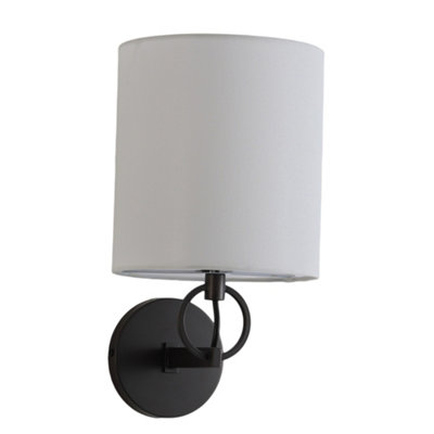 Darphe Metal Wall Light With Fabric Lampshade from B&Q