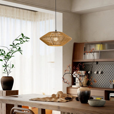 Darphe Vintage Hemp Rope Ceiling Pendant Light E27 from B&Q