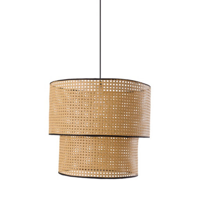 Darphe Modern Double Layer Rattan Pendant Light E27 from B&Q