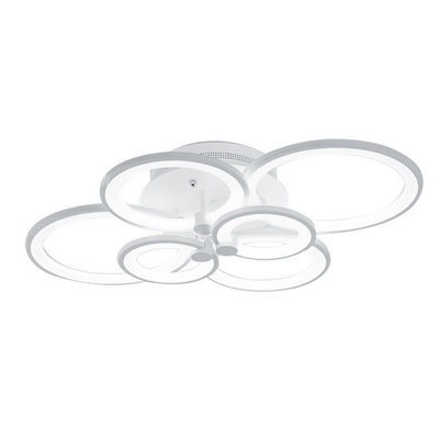 Darphe White Semi Flush Mount Ceiling Light 6 Light 94W Cool White from B&Q