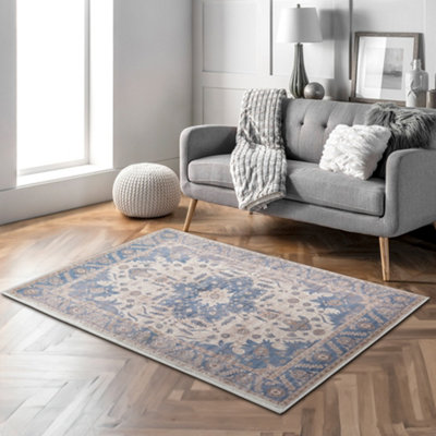 Darphe Rectangle Vintage Floral Area Rug 180Cm L X 100Cm W from B&Q