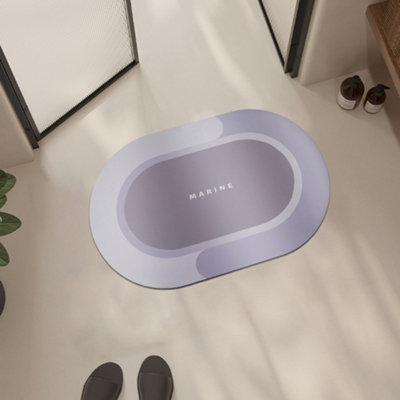 Darphe Light Blue Oval Soft Absorbent Non Slip Diatomite Bath Mat 60Cm L X 40Cm W from B&Q