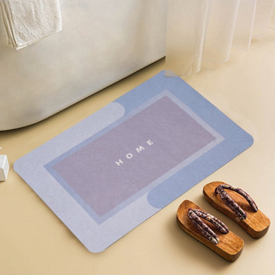 Darphe Light Blue Rectangular Soft Absorbent Non Slip Diatomite Bath Mat 60Cm L X 40Cm W from B&Q