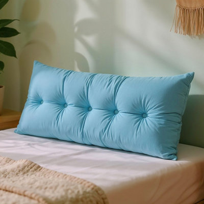 Darphe Blue Pp Cotton Filled Removable Cover Washable Headboard Pillow 180Cm W X 60Cm H from B&Q