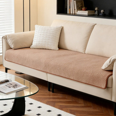 Darphe Sherpa Fleece Anti-Slip Sofa Cover Couch Furniture Protector 160X90Cm from B&Q