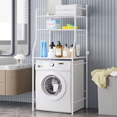 Darphe 3 Tiers White Metal Over Toilet Storage Rack Bathroom Organizer from B&Q