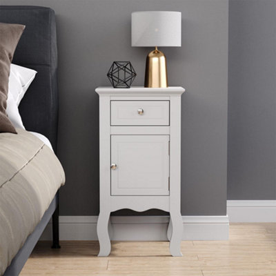 Darphe White Wooden Bedside Table With Drawer And Cabinet For Bedroom from B&Q
