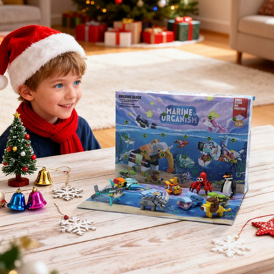 Darphe 24Pcs Ocean Animal Building Blocks Advent Calendar For Children from B&Q