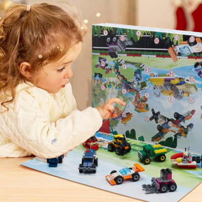 Darphe Christmas Advent Calendar Dinosaur Car Building Blocks Toy Set from B&Q