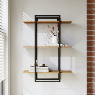 Darphe 3 Tier Modern Wall-Mounted Floating Shelves With Iron And Mdf from B&Q