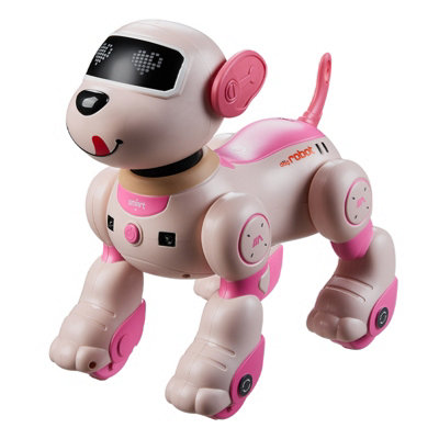 Darphe Pink Programmable Rc Robot Dog Toy Touch Sensor Sing Dance Follow Kids Interactive Gift from B&Q