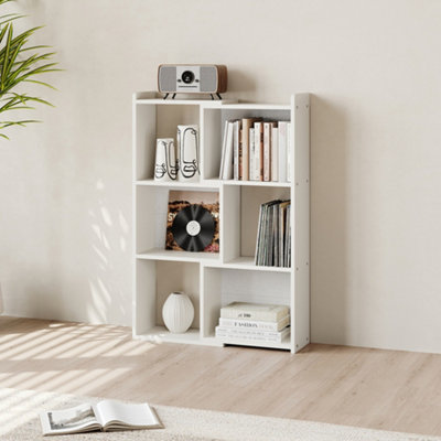 Darphe 3 Tier Expandable White Mdf Desktop Bookcase 30-50Cm Width For Home Office Desk from B&Q