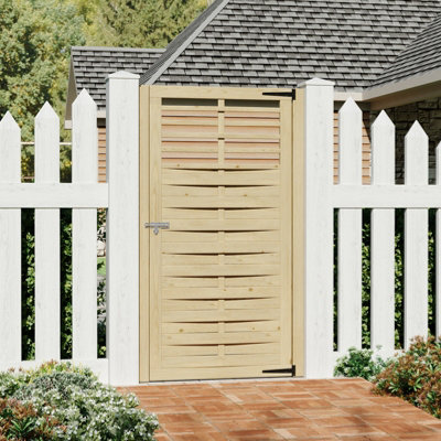 B&Q -  Water Based Painted Wooden Garden Gate With Door Latch 90 Centimeters By 180 Centimeters