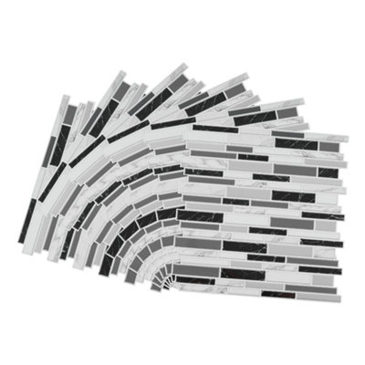 Darphe 10 Pieces Self Adhesive Wall Tile Stickers With Marble Effect from B&Q