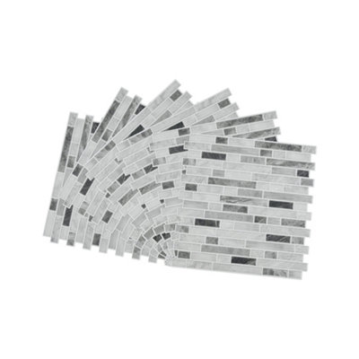 Darphe 10 Pieces Self Adhesive Wall Tile Stickers With Marble Effect from B&Q