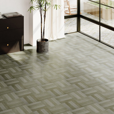 Darphe 30 Pieces Peel And Stick Pvc Parquet Flooring Tiles Set from B&Q