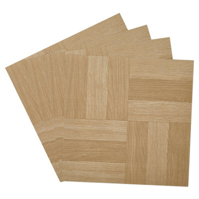 Darphe 10 Pieces Peel And Stick Pvc Parquet Flooring Tiles Set from B&Q