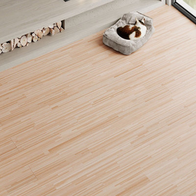 Darphe 36 Pieces Self Adhesive Wood Grain Pvc Floor Tiles from B&Q