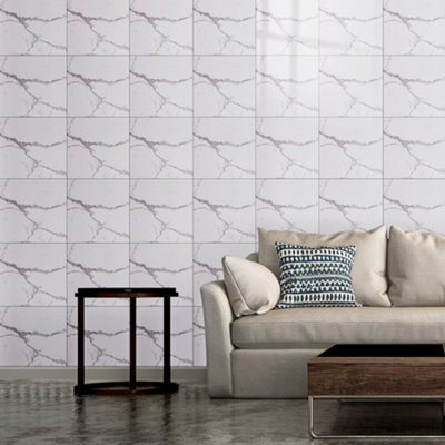 Darphe 10 Pieces Self Adhesive Marble Wallpapers from B&Q