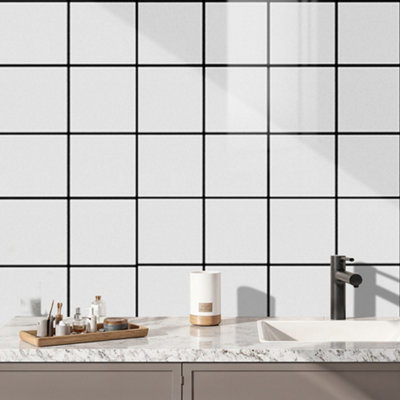 Darphe 10 Pieces Peel And Stick Pvc Lattice Wall Tile Sticker from B&Q