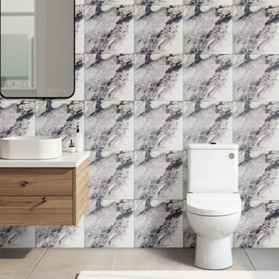 Darphe 10 Pieces Self Adhesive Marble Wallpapers from B&Q