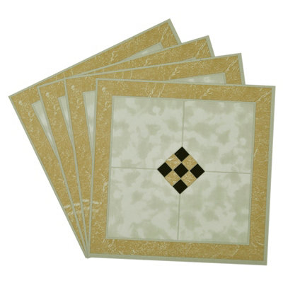 Darphe 10 Pieces Peel And Stick Pvc Flooring Tiles Set from B&Q